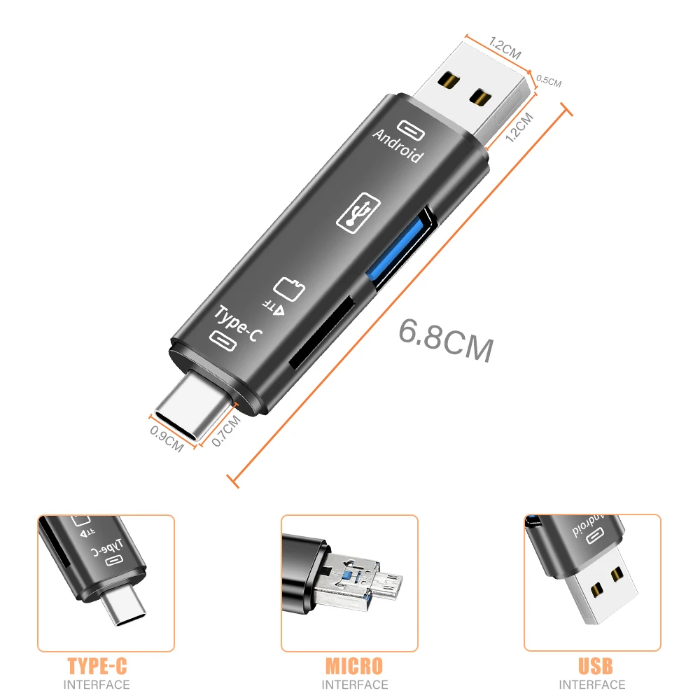 Горячая Распродажа 5 в 1 Usb Otg кардридер совместимый-sd Tf мульти записывающее устройство для мобильного