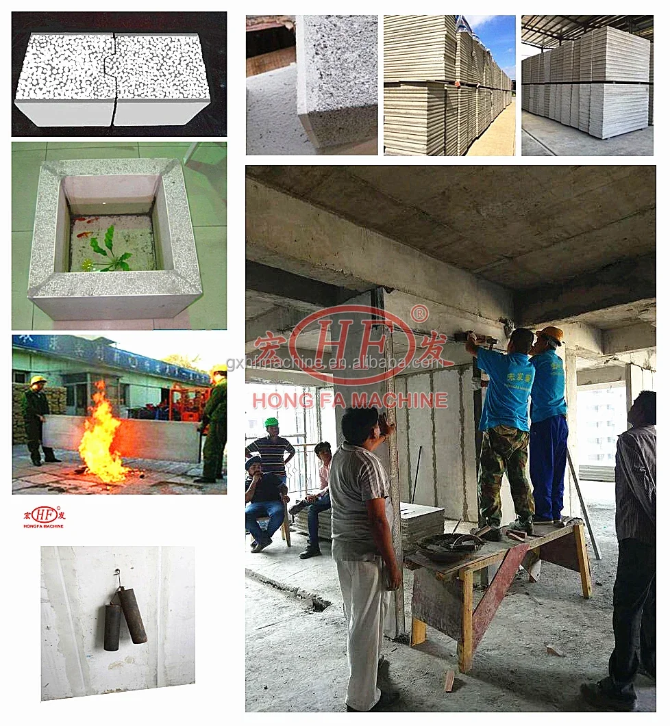 lightweight Concrete wall panel making machine production line readymade compound walls board making machinery