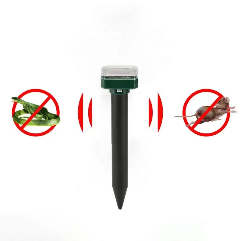 Easy Handle hot selling Upgraded Solar Powered Mole Repellent Ultrasonic Mole Repeller Gopher rodent Repellent 4 PACK