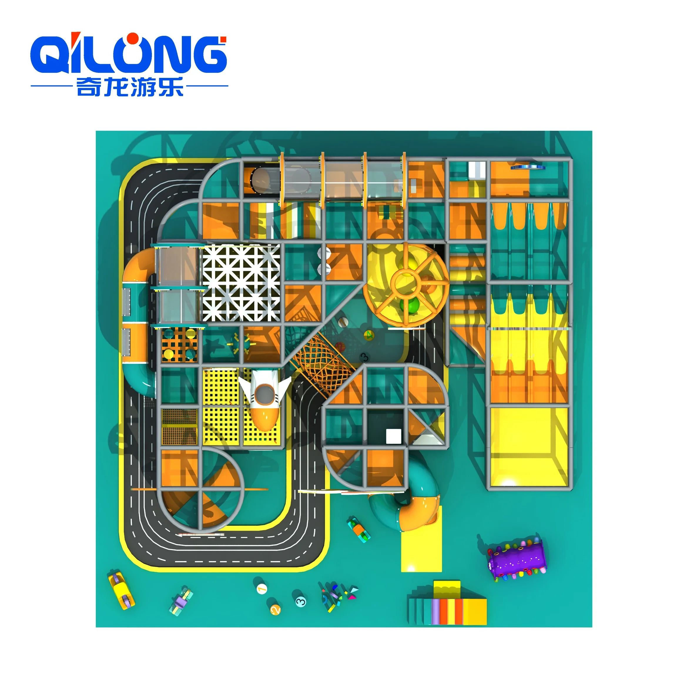 Softplay Playgrounds Kids Play Center Equipment Plastic Slide Indoor Small Space Theme Playground