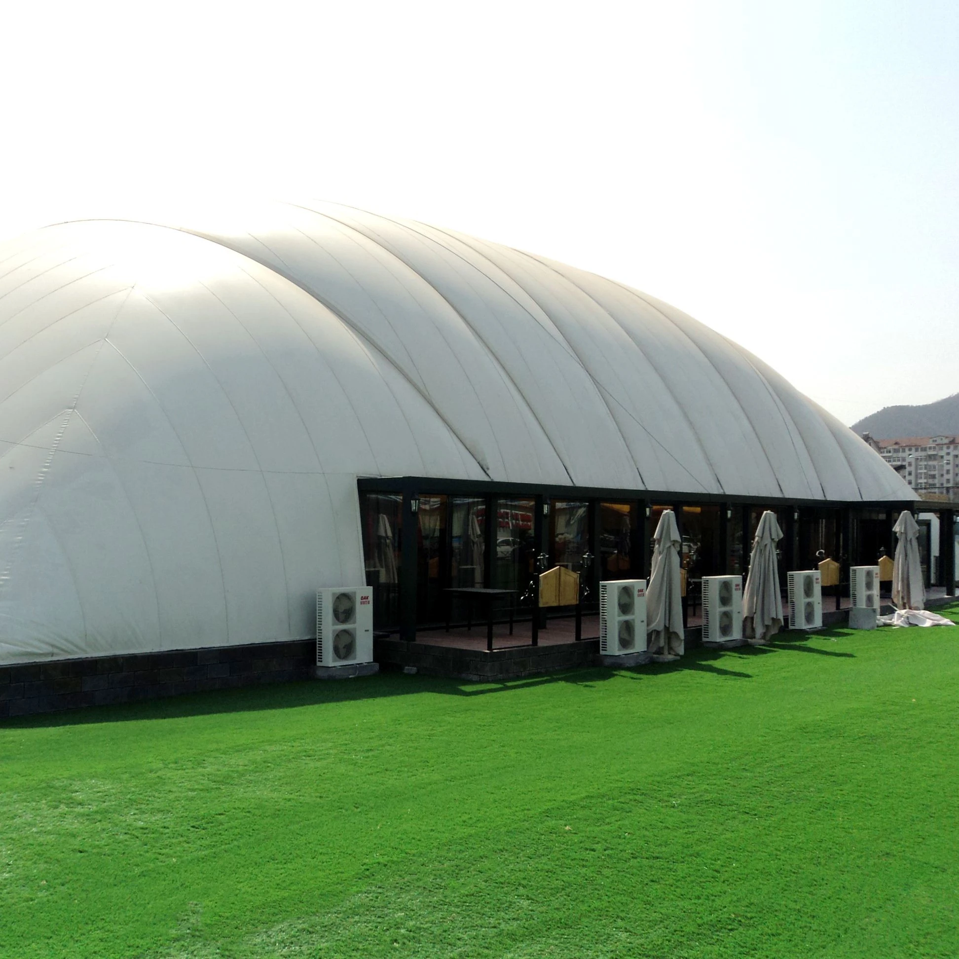 Indoor large air support dome membrane structure for stadium court
