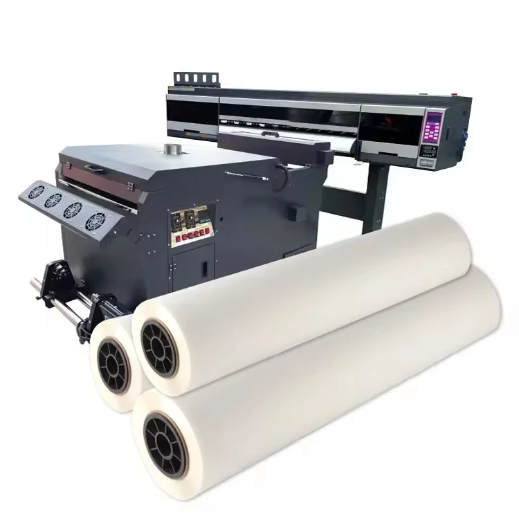 Custom size double single side dtf film roll 60cm 30cm 33cm dtf paper pet film roll for digital inkjet heat transfer printing