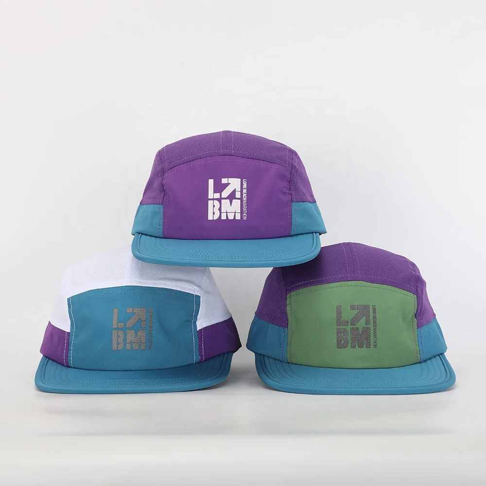 OEM Custom Design Embroidery Logo All Over Printing 5 Panel Camp Cap,Sports Running Camper Hat,Lightweight Outdoor Camping Cap