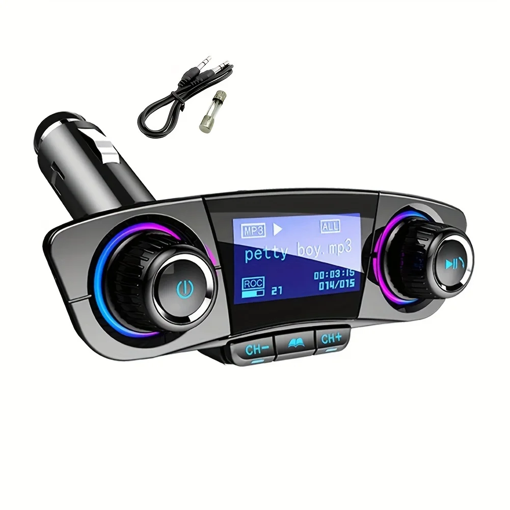 Car FM Transmitter MP3 Player LCD Music Player Adapter Charger Handsfree Blue Tooth Speaker Dual USB Car Charger Audio Receiver