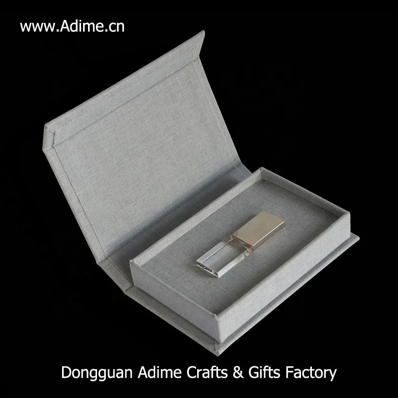 wedding fabric crystal USB stick flash drive presentation gift box