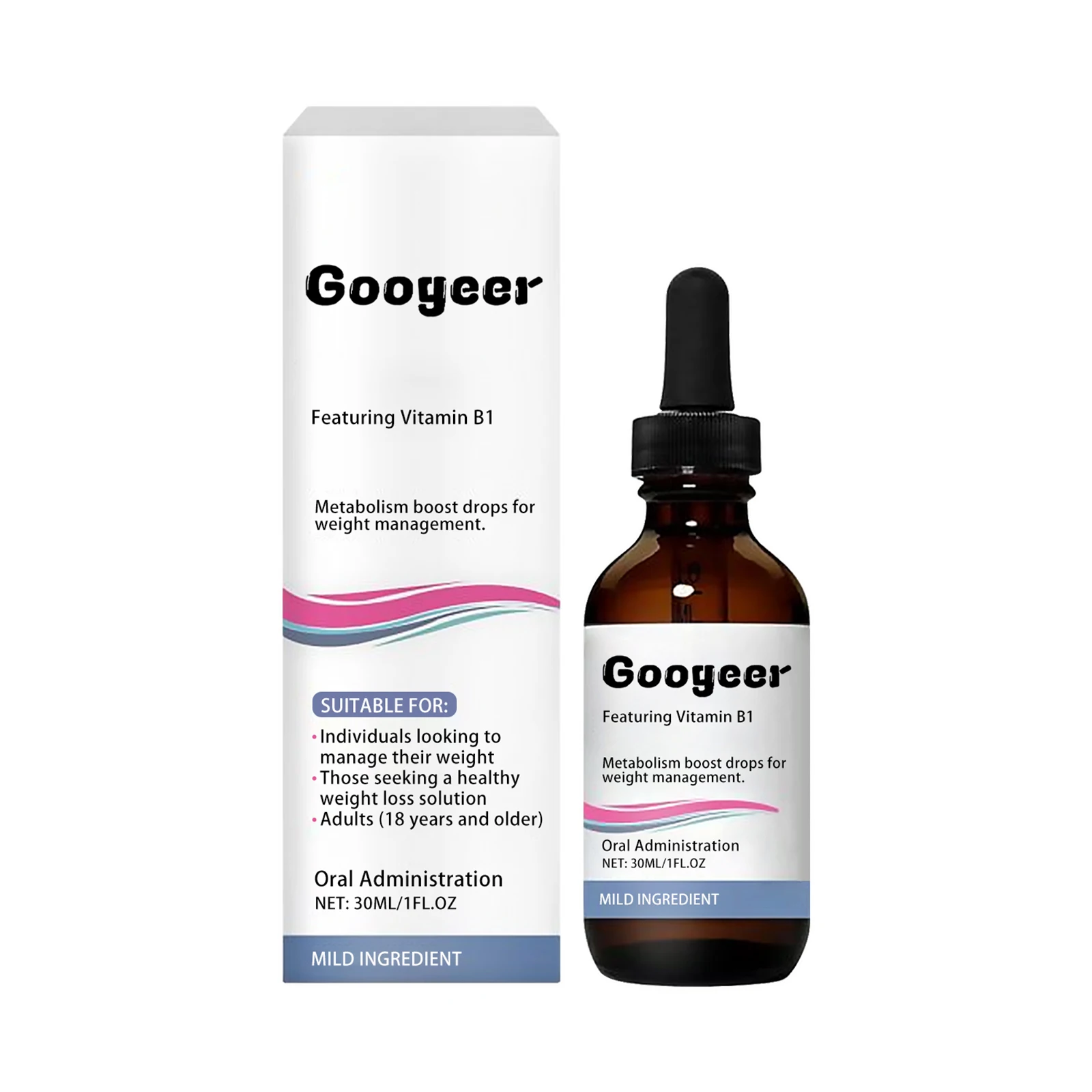 GOOGEER  Vitamin B1 Weight Controling And Metabolism Boosting Drops Natural Weight Management Liquid Drops for Men and Women