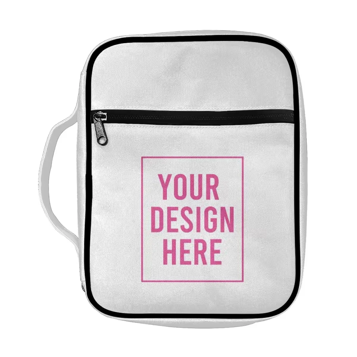 Factory Direct Sale Protective Book Cover Custom Pikake Arabian Jasmine Thunder Print Bible Bag Wholesale External Zipper Pocket
