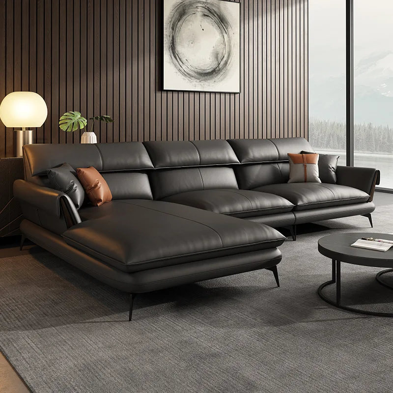 2024 YOUTAI Modern Elegant Genuine Leather Corner L Shape Living Room Sofa