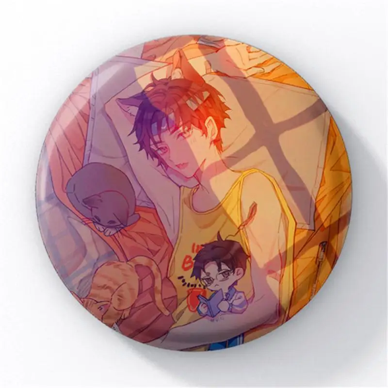 Custom Pin Button Badge Tinplate Glitter Holographic Badge Metal Tin Badge Buttons