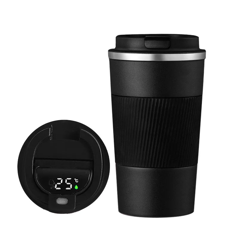OEM Custom Logo Printed Temperature Control Display Stainless Steel Double Wall Thermos Coffee Cups Smart Travel Coffee Mugs