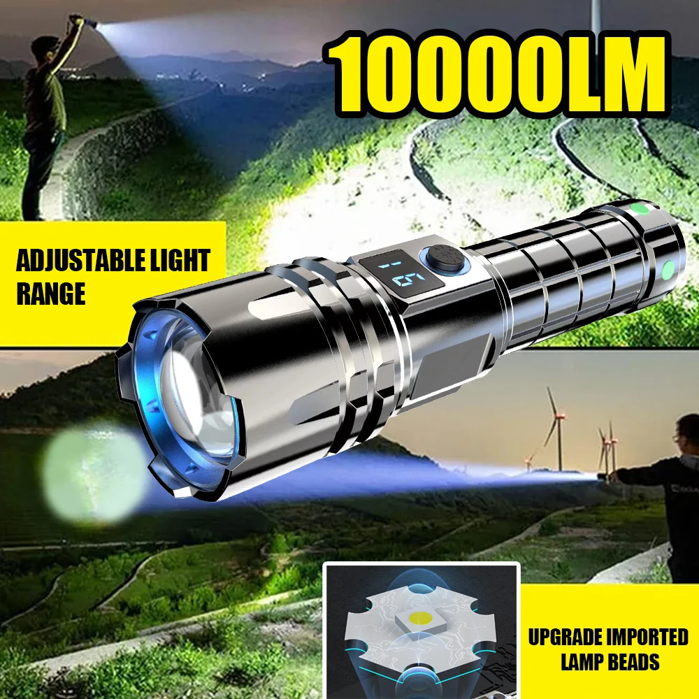 Super Bright Zoomable Aluminum Alloy Rechargeable USB 26650 Battery Led Tactical Flashlight Torch