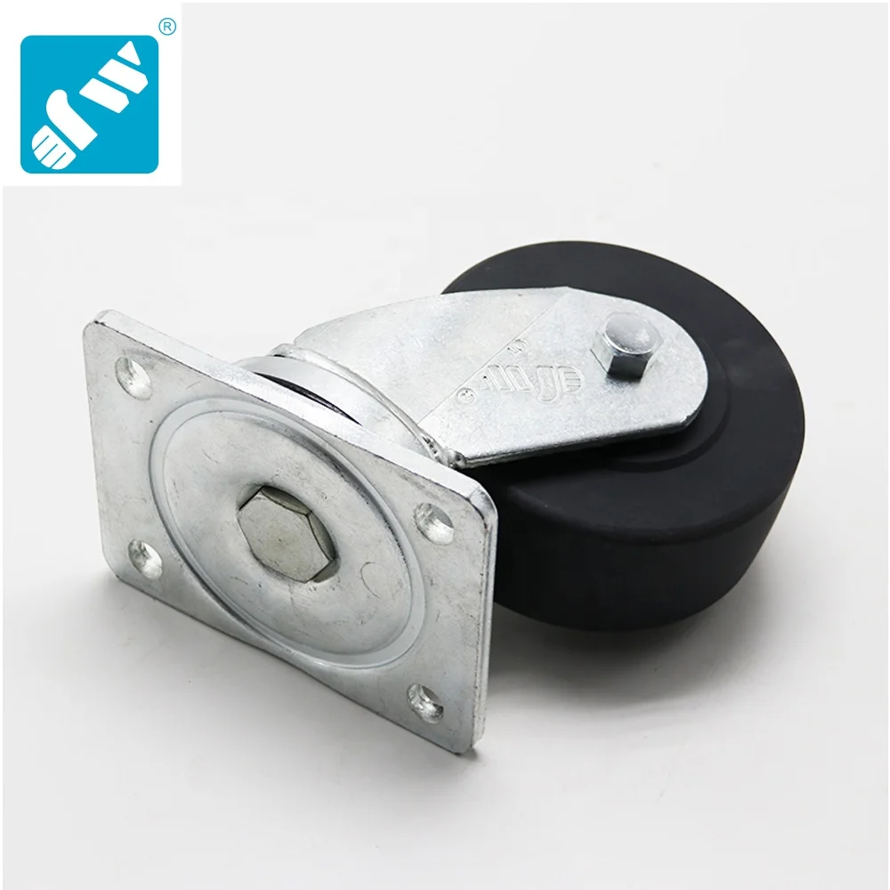 5 Inch Yellow PU on Cast iron Wheel Swivel Plate 450-800kgs Heavy Duty European Style Industrial Trolley Caster,Zinc Plated