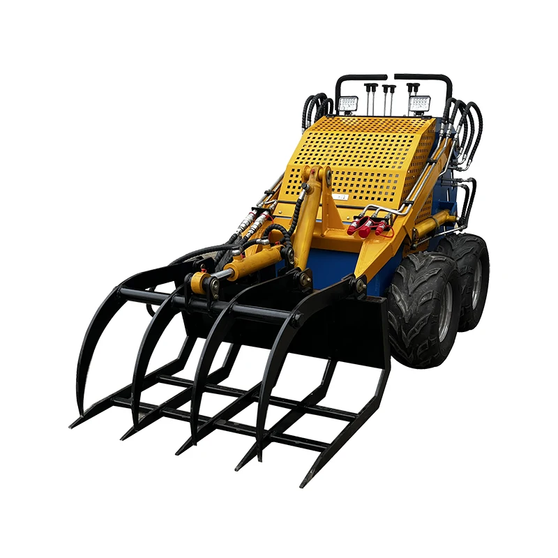 cheap price big flow wheel or track skid steer loader petrol engine mini loader made in China factory