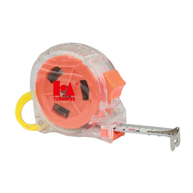 Yongheng New ABS Clear case tape measure 3m/5m/7.5m Length Measurement Meter Steel Measuring Tape