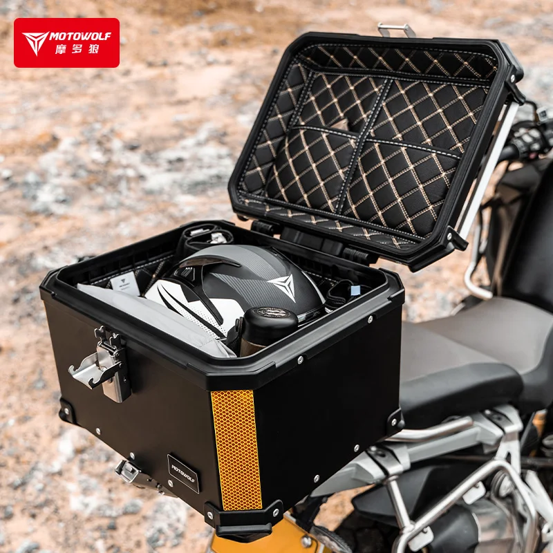 35L45L50L high-quality and durable aluminum alloy large-capacity motorcycle trunk with backrest