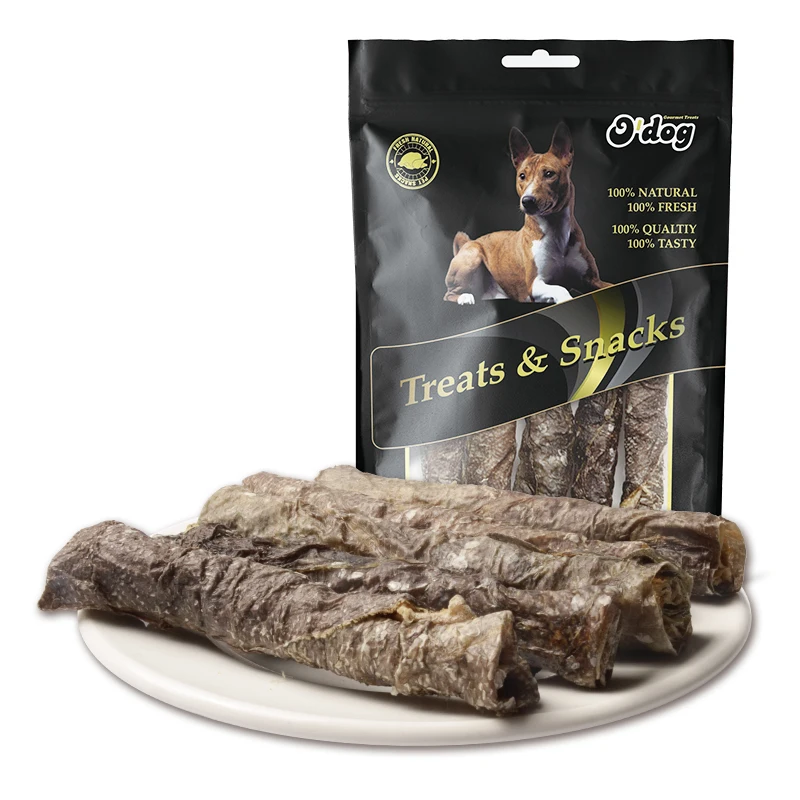 Factory Directly Wholesale supplier Pet Dog fish skin roll dry dog snacks for travelling bring