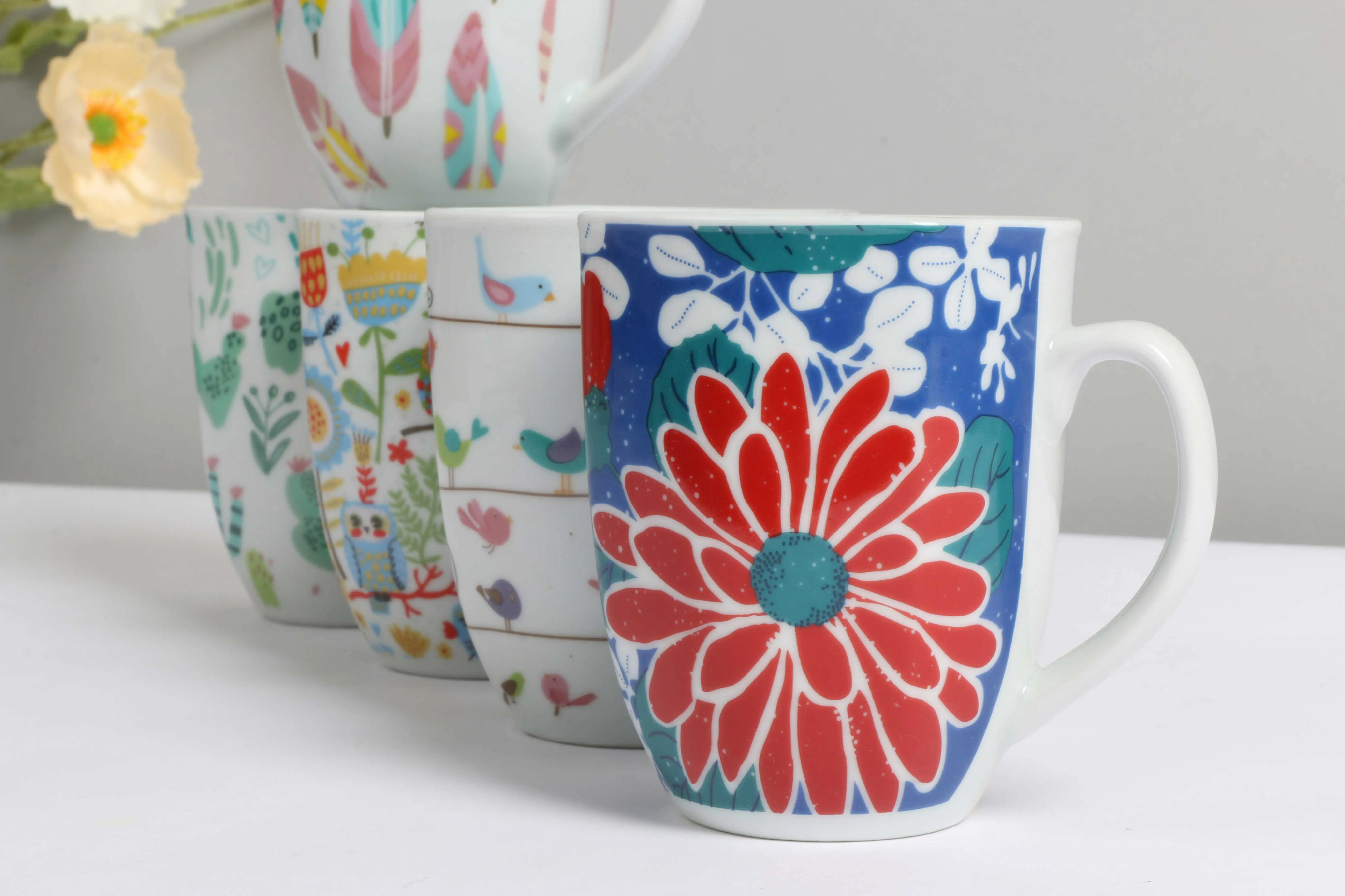 Al Maaly kinds of oz White Printing Custom blank Sublimation Mug Color glaze cup Ceramic Mug