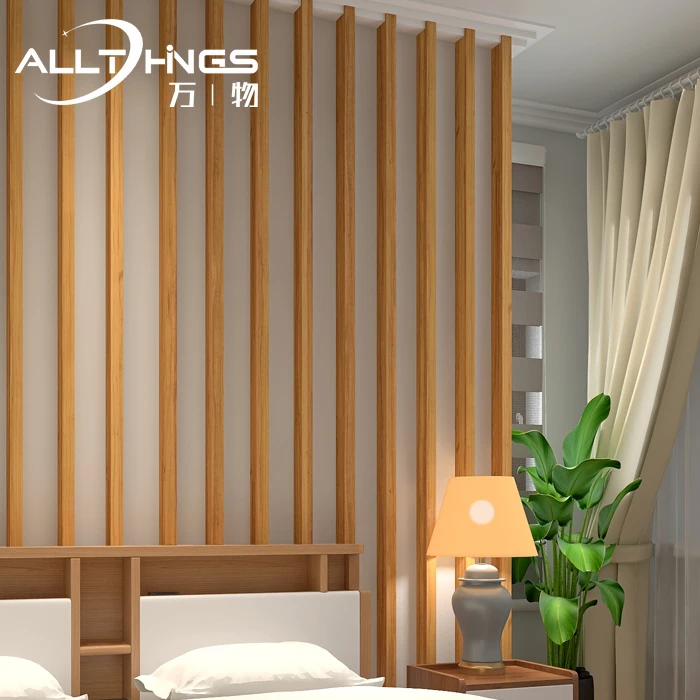 Grooved Grille Background with Three Grille Wood Grain Wpc Fluted Wall Sheet Interior Decoration Wall Panel