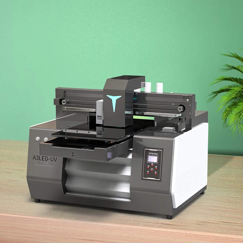 UV printer Flat small A3 phone case making machine self-adhesive metal label glass bottle cup cylinder printing machine