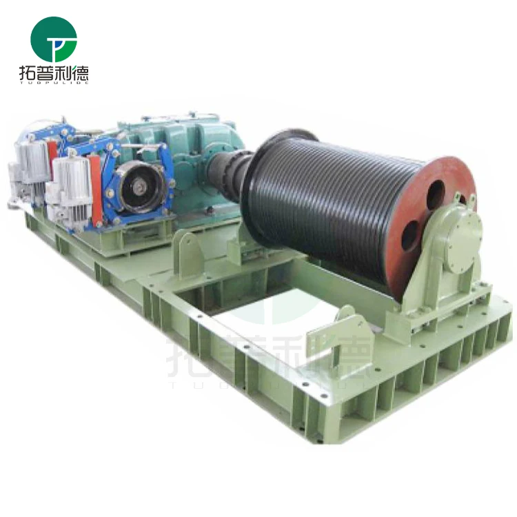 Double drum launching system long steel rope electric winches for boats