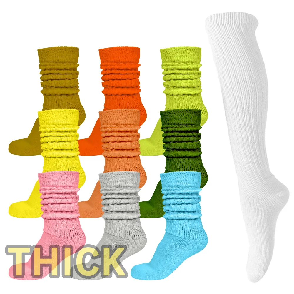 JIANI long slouch socks scrunch cotton thick slouch socks extra knit loose heavy socks