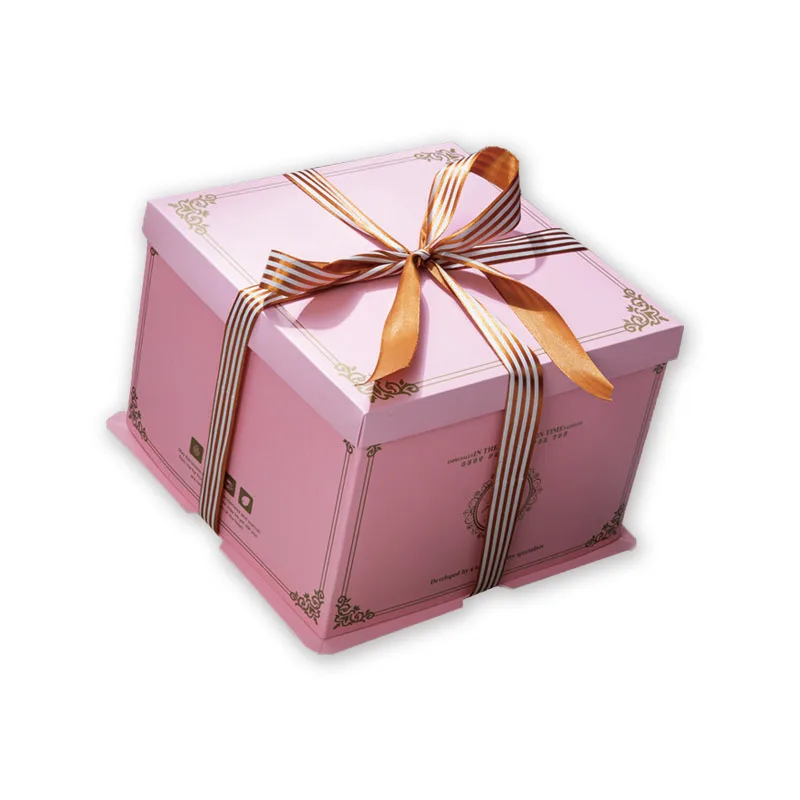 Customize Surprise Birthday Cake Box Wishes Packaging Boxes With Ribbon for Cake