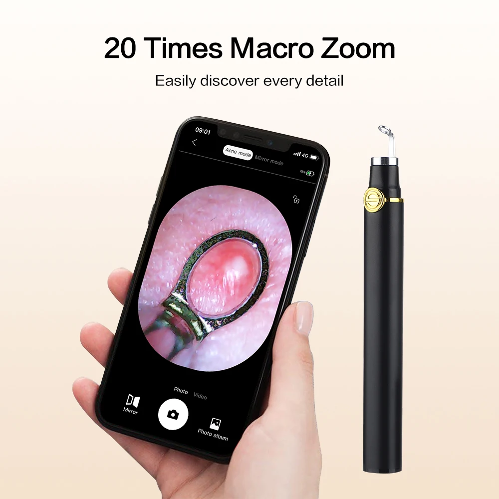 Facial Pore Cleaner Tools Mini HD Camera Visual Blackhead Remover Acne Removal Pen