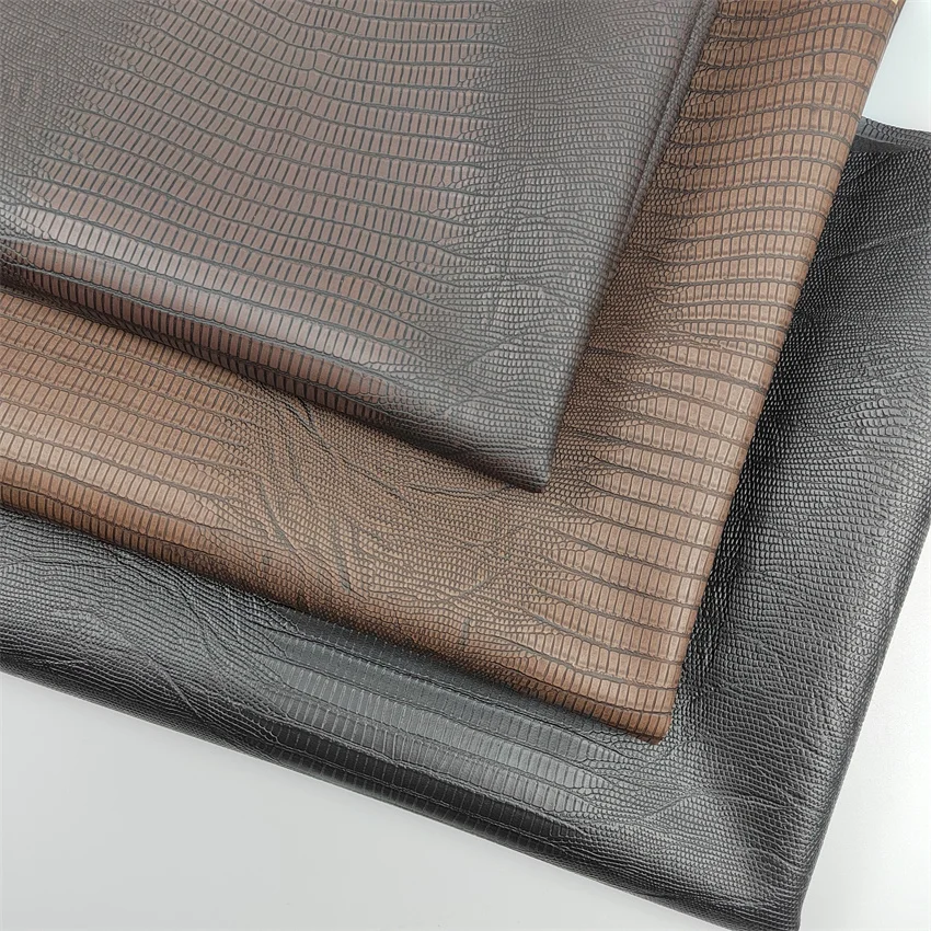 Two Tone colors Lizard Skin snake PVC  Faux Leather Fabric Artificial Leather  for handbags phone cases Pack waterproof