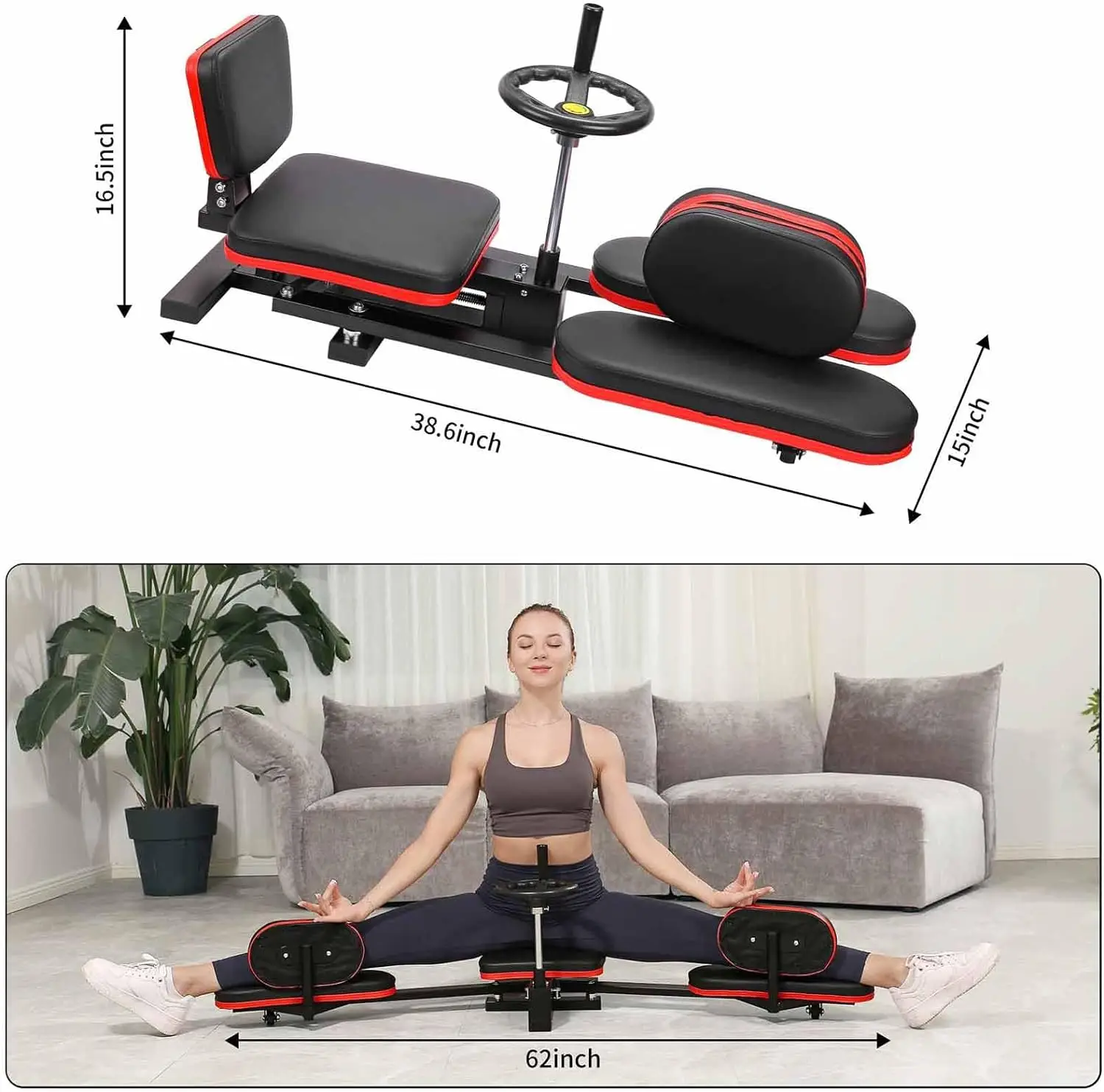 Home Gym Training Equipment Steel Leg Stretching & Split Machine Yoga Fitness Training in Box Packaging for Home Exercise