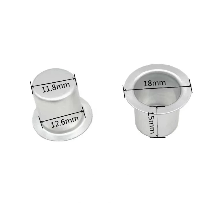 OEM Candlestick Holder Cup Aluminum Metal Candle Inserts Candle Drip Protectors Drip Catchers for Wax Dripping Jar Silver Gold