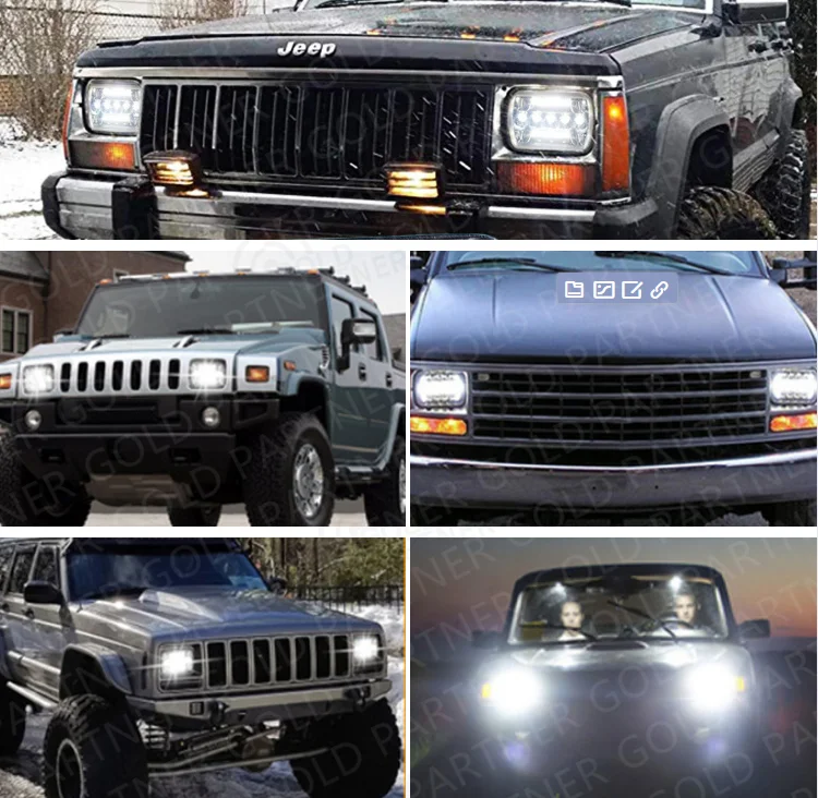 LWL081 103W Rectangle Hi/Low DRL Amber Turn Light Led Headlight 5x7 for Offroad 4x4 Headlight Led 5x7 faros