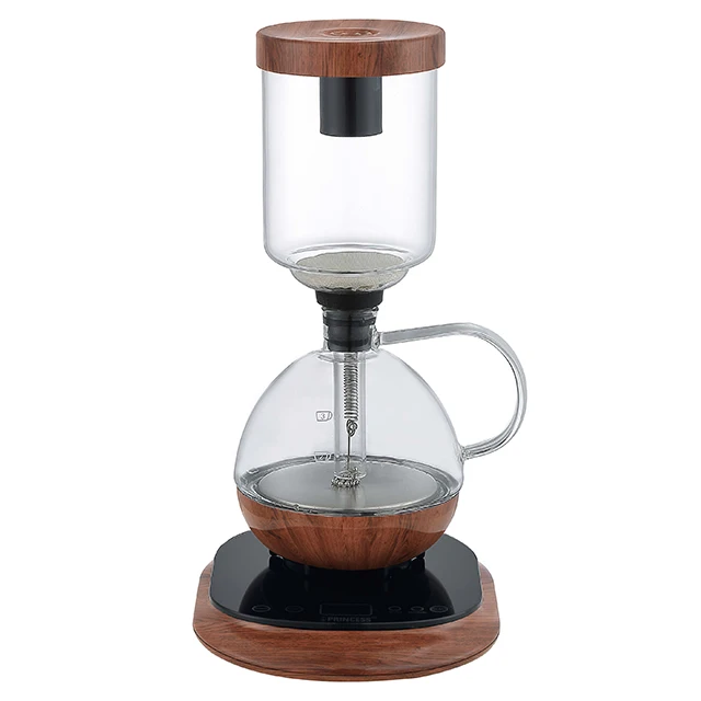 Home Kitchen Wooden  3cups Electric siphon espresso coffee maker coffee machine