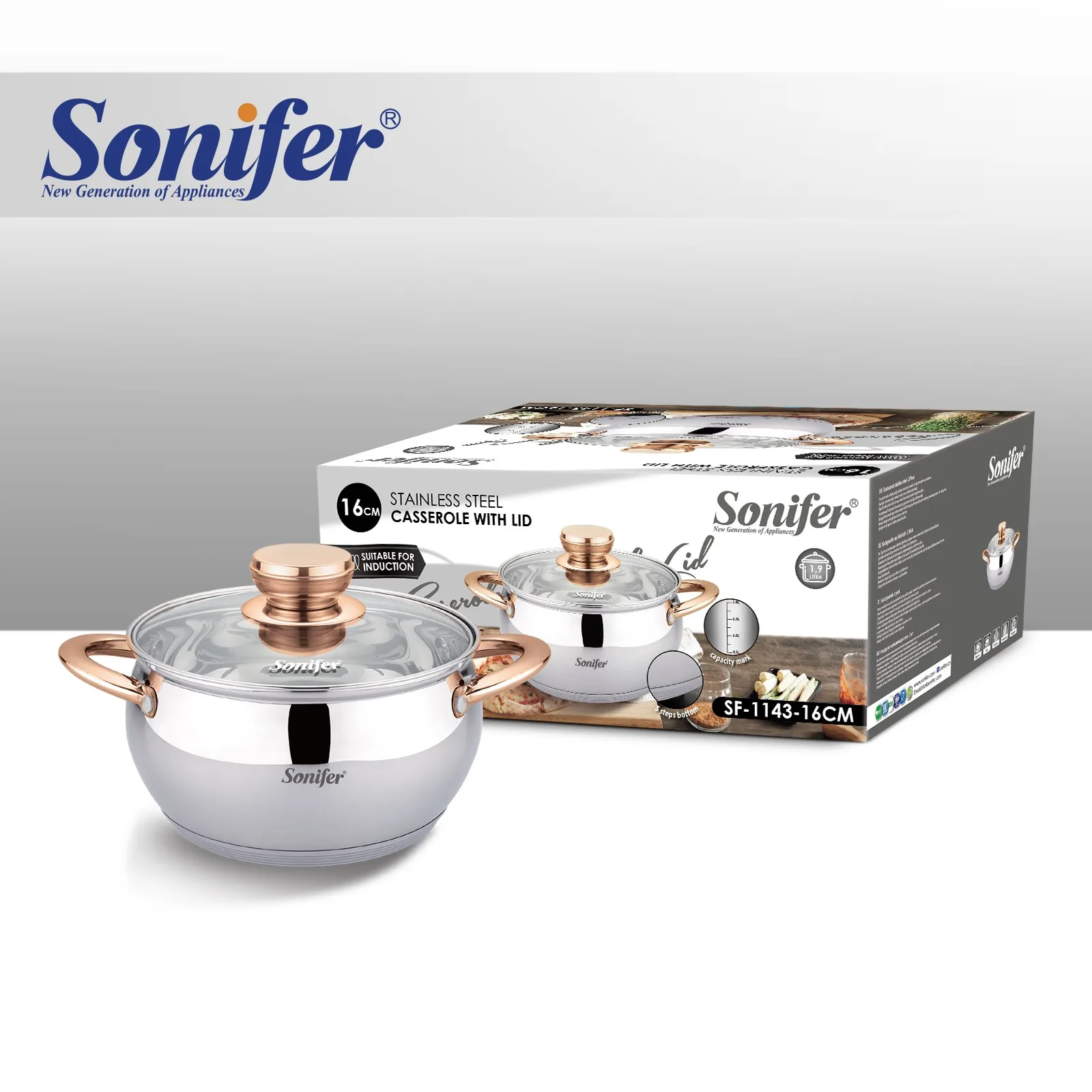 Sonifer SF-1143 Stainless steel POT Classic Cookware Wholesale Stainless Steel asparagus pot