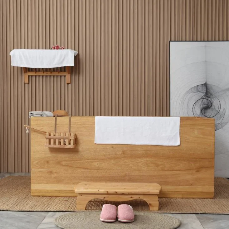 2021 new wood bathtub high quality freestanding luxury golden sandalwood