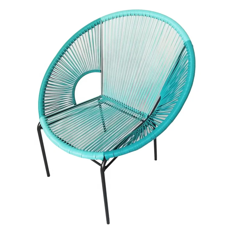 Patio Rattan / Wicker Metal Stackable Modern Acapulco Egg Shape Chair