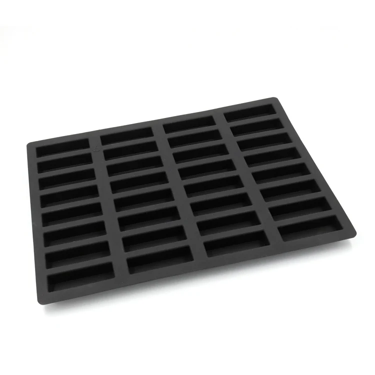 Manufactory Custom Black Oblong Shape Cake Silicone Mold Multifunctional Mold Suitable for Chocolate Hard Candy  Ice Cubes