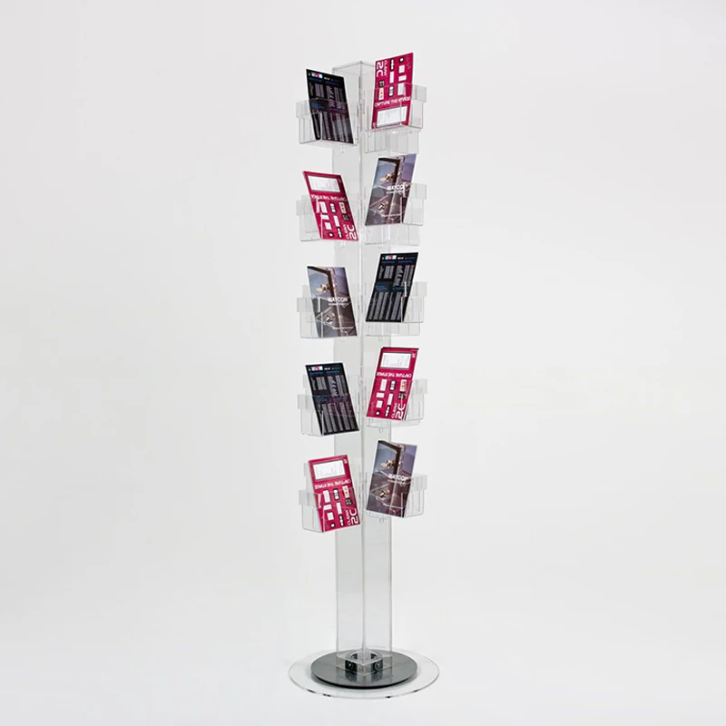 Custom Made 360 Degree Rotating Pocket Greeting Card Display Spinner Rack for Wholesale