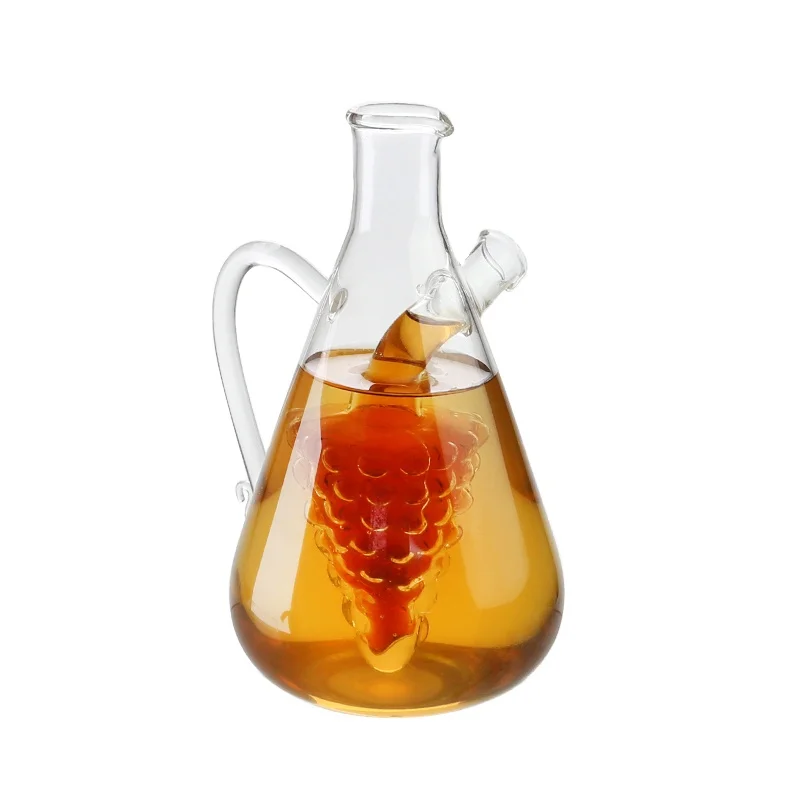 Multiple storage design Two Spout Glass Olive Oil Bottle Vinegar Sauce Bottle for Oiler cruet condiment