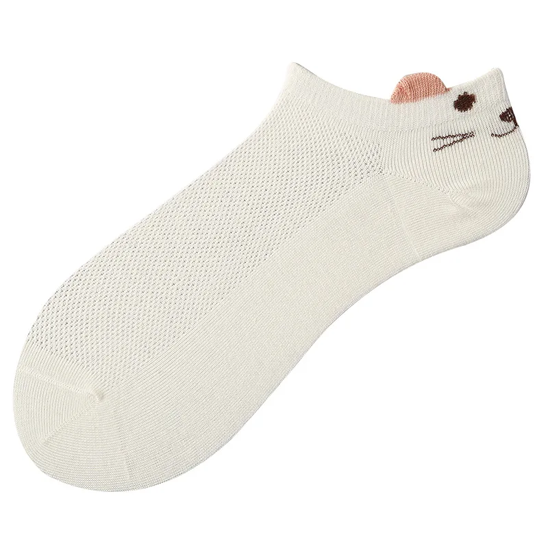 6 pairs set low cut anti slip cute cartoon socks summer cotton ankle knit fashion jacquard women socks