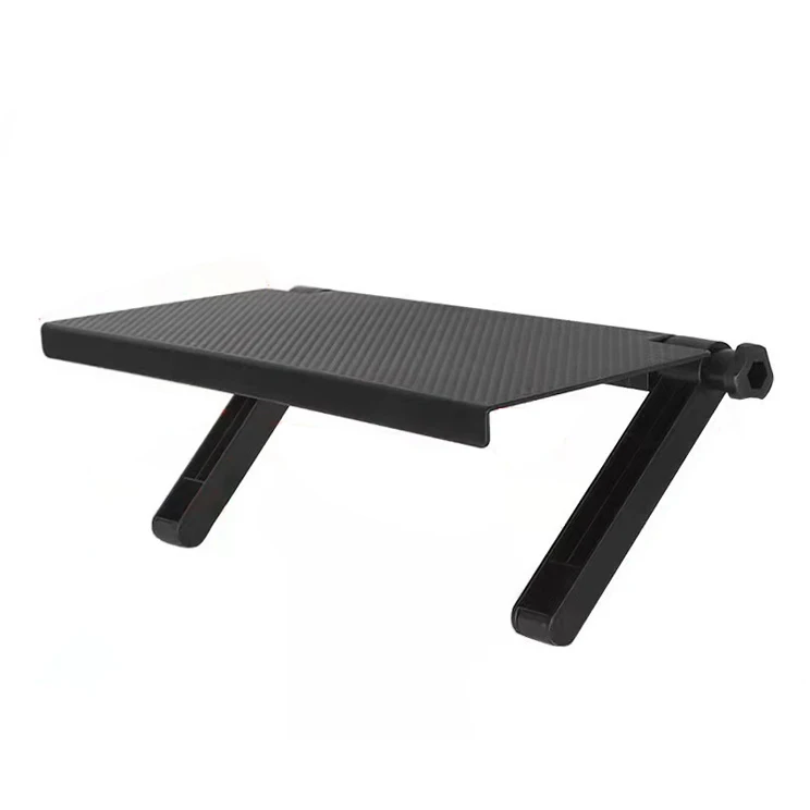 Custom Black Plastic Storage Stand Bracket 2 Legs Adjustable Screen TV Monitor Top Shelf