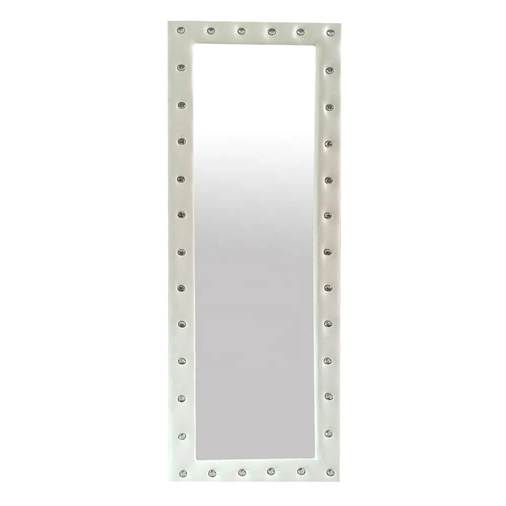 Luxury PU mirror antique standing mirror frame with PU Furniture for Home decorative oversized mirror for wall espejos