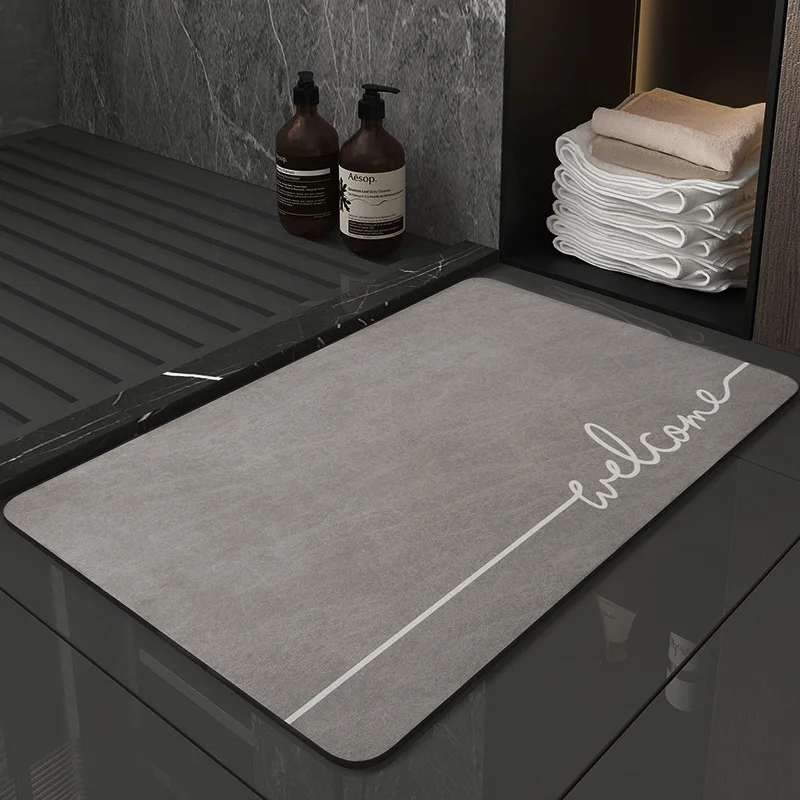 custom size Bathroom Diatomaceous Water Absorbent Rug Set Diatom Mud Floor Mat Anti Slip Absorb Diatomite Earth Bath Mat