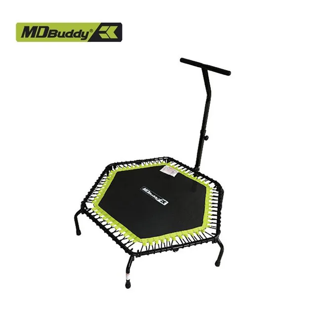 MD Buddy 55 Inch Folding Trampoline Exercise Rebounder with Adjustable Handle Fitness Trampoline for Kids Adults