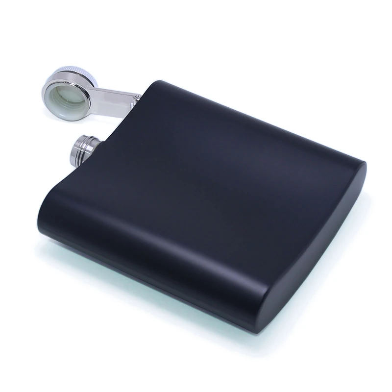 6oz Black Portable Kettle 7oz Wholesale Custom Hip Flask Promotional Metal 8oz Men Gifts Travel Wine Stainless Steel Black Flask