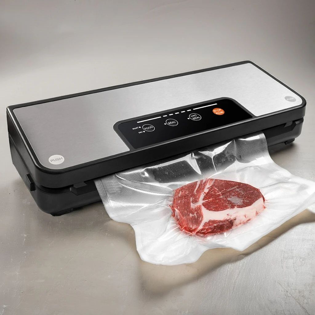 Household Vacuum Sealer Machine Easy Operation for Food Preservation & Storage with Built-in Cutter Vacuum Bags Rolls