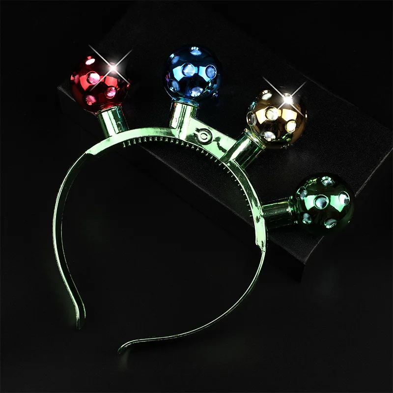 Fun and Festive Christmas Flashing LED Light Bulb Headband with 6 Flashing Modes for Christmas Accessories Party Favor