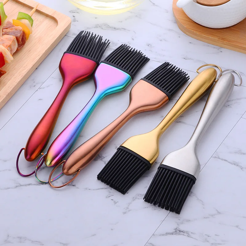 Accessories Baking Tools Supplies Barbecue Basting Brush Stainless Steel Pastry Silicone Oil Brush