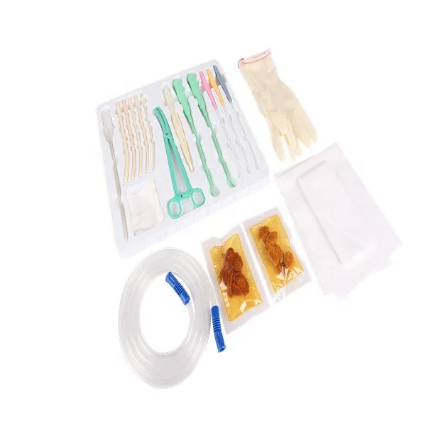 Disposable uterus tissue suction connecting tube set