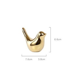 Luxury Nordic Decorative Ceramics Golden Bird Home Decoration Wedding Pottery Crafts