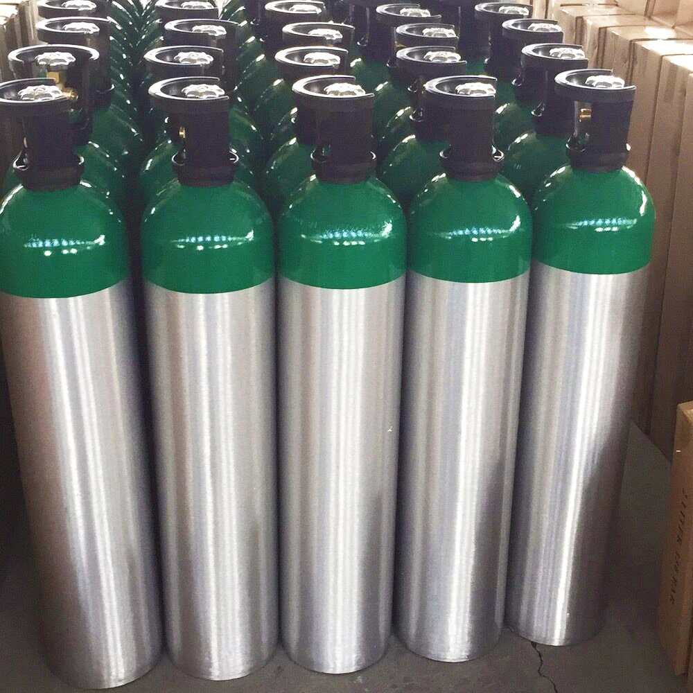 M4/M6/M9/M15/M22/M24/M60/M90/M122 Oxygen gas cylinder medical gas tank price with CGA870 Valves